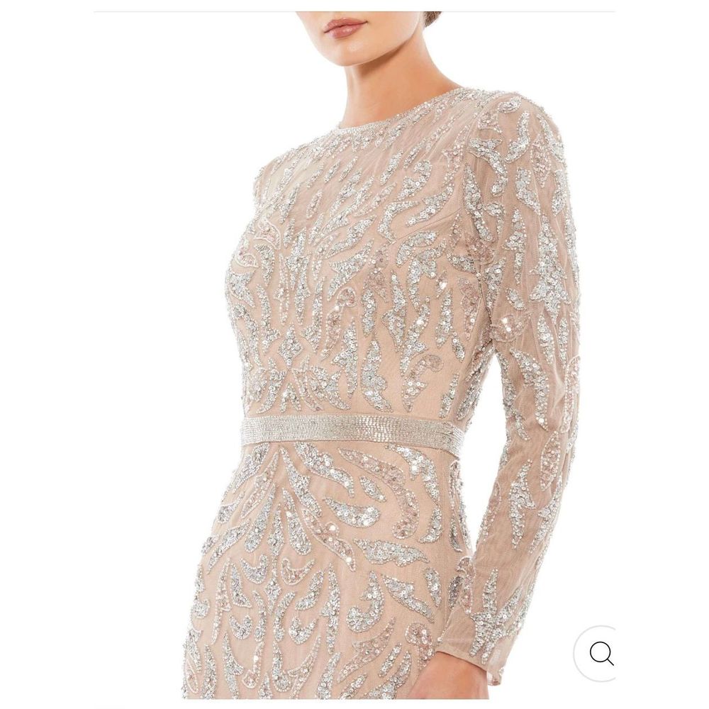 Mac Duggal NWT Authentic $598 Beaded Long Sleeve Evening Gown size 14 style 5124 - Picture 3 of 7